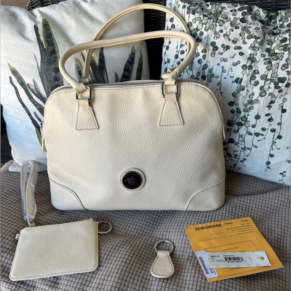Dooney & Bourke Domed Satchel Ivory Handbag R097C IY